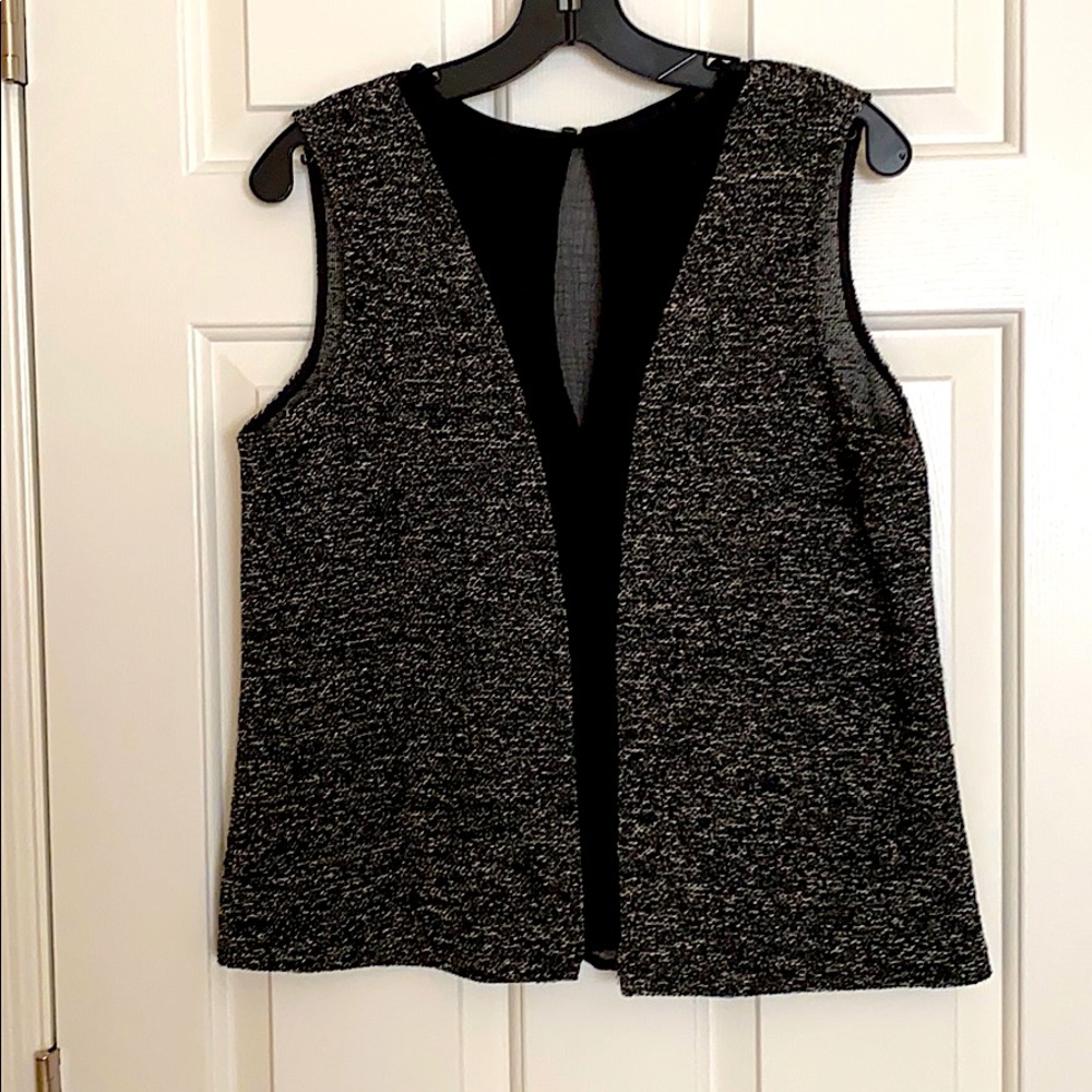 Nordstrom Black & white knit top with sheer insert